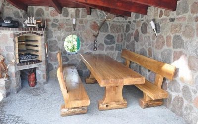 meble ogrodowe drewniane - kantowane
